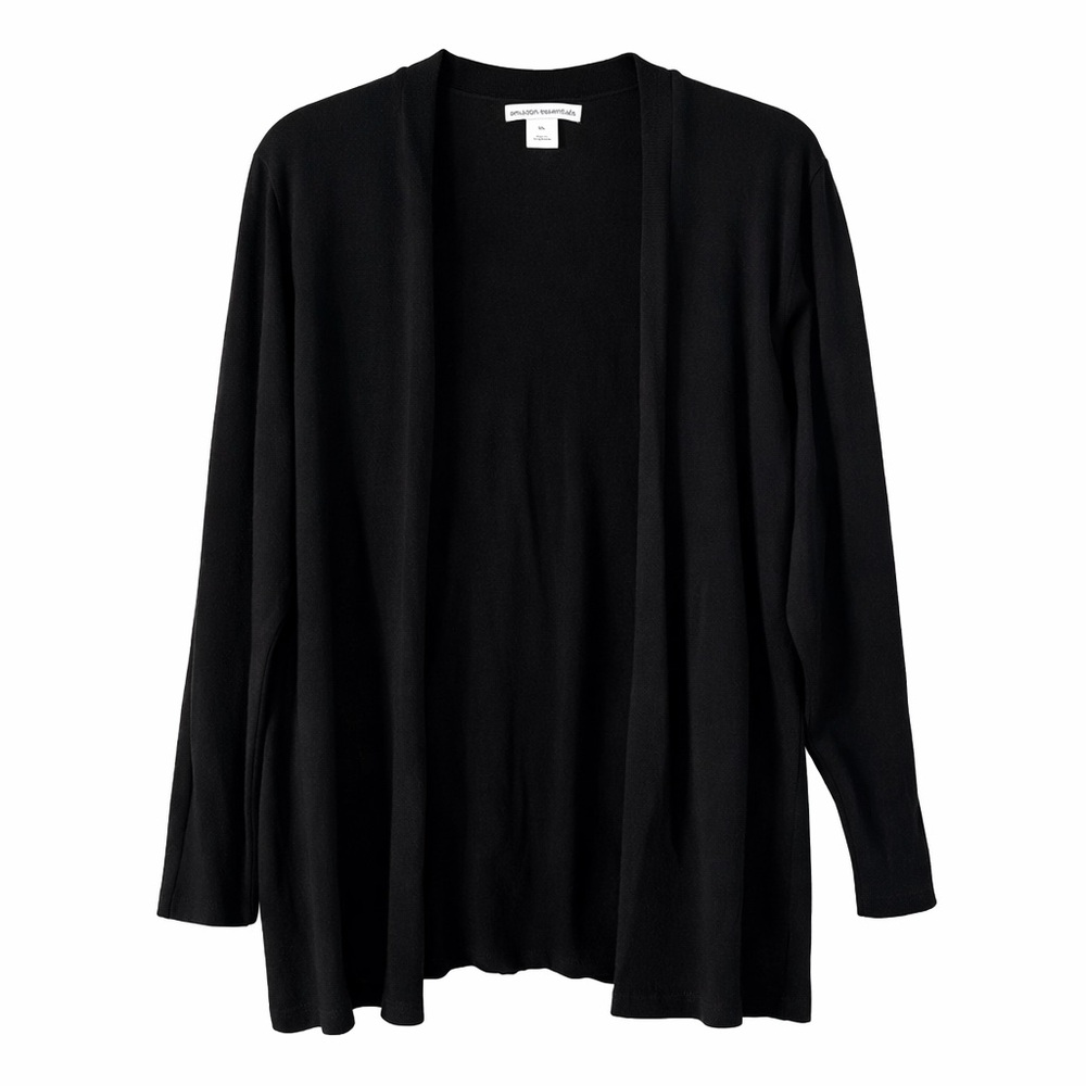 Black Lightweight Open Front Cardigan XXL